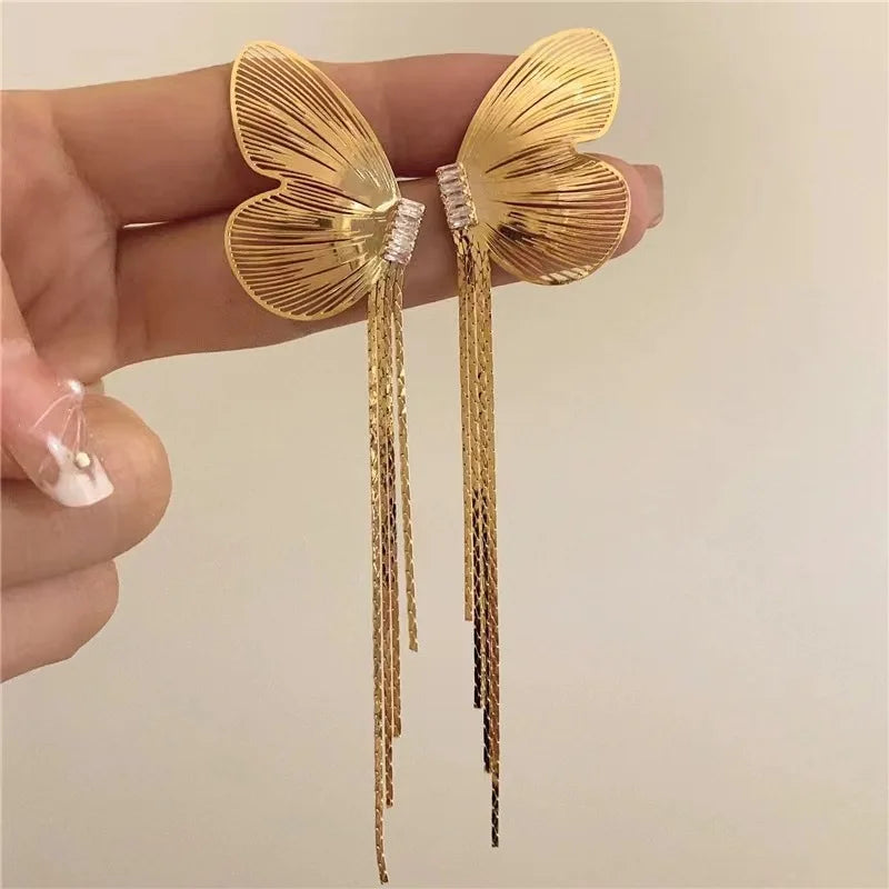 Classic Vintage Fashion Long Tassel butterfly Wing Earrings for  Jewellery  Wholesale N240723