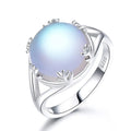 China Manufacturer Original S925 Sterling Silver Moonlight Ring Fashion Moonstone Ring