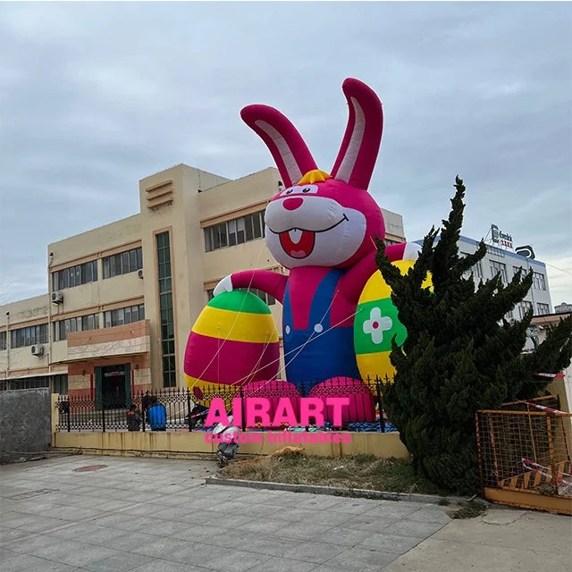 Giant Cute Easter Festival Outdoor Garden Decoration Inflatable pink Bunny Balloon for Sale