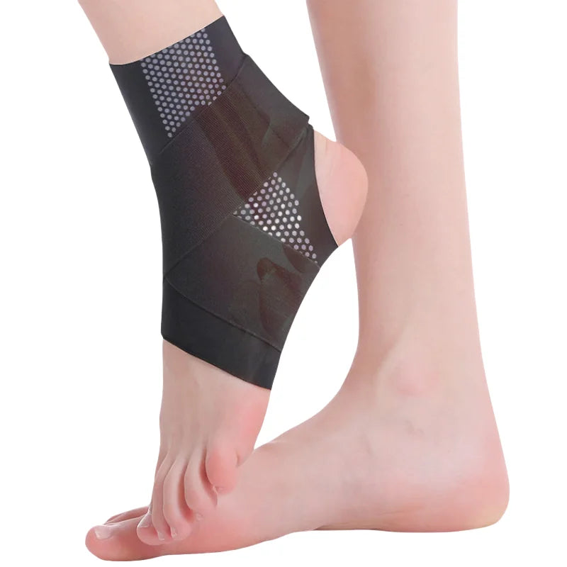 OEM Logo Sports Ankle Brace Football Ankle Protector Compression Nylon Strap Belt Black Elastic Bandage Sport Gym Anklet Support