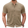 Factory Wholesale Custom logo Oem Odm Men Summer Knitwear Short Sleeve Button Placket With Pocket Modal Blend Knitted Polo Shirt