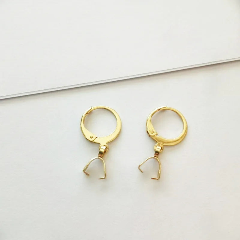 Gold Stainless Steel Drop Dangle Drop Hook Lever Back Earring Component Earring Drop Component Jewelry Accessories with Bails