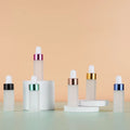 Colorful Lid Round Glass Bottle 5ml Essential Oil Dropper for Cosmetics Handcrafted Glass Vial