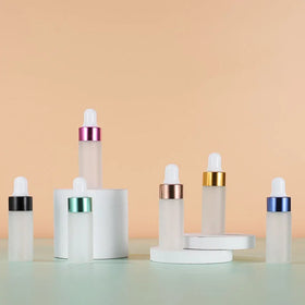 Colorful Lid Round Glass Bottle 5ml Essential Oil Dropper for Cosmetics Handcrafted Glass Vial