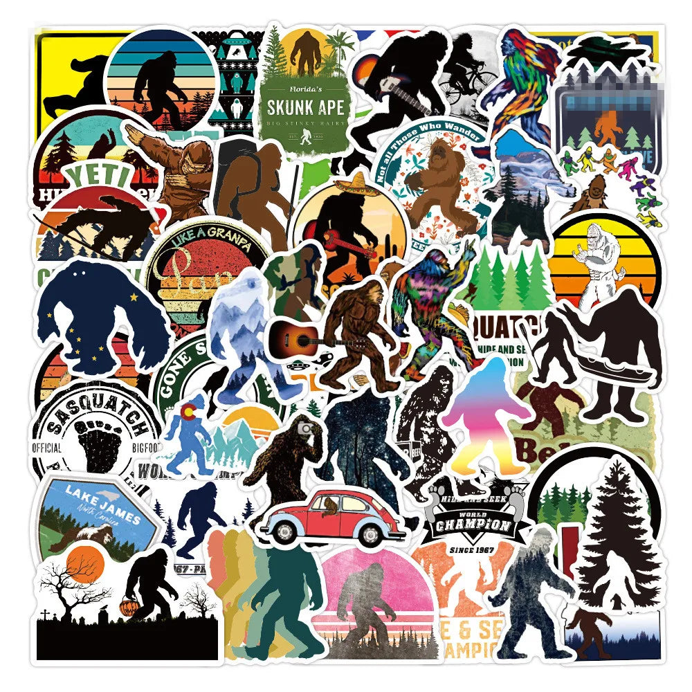 50PCS Fashional Outdoor Adventure yeti Foots Funny Savage Sasquatch Sticker