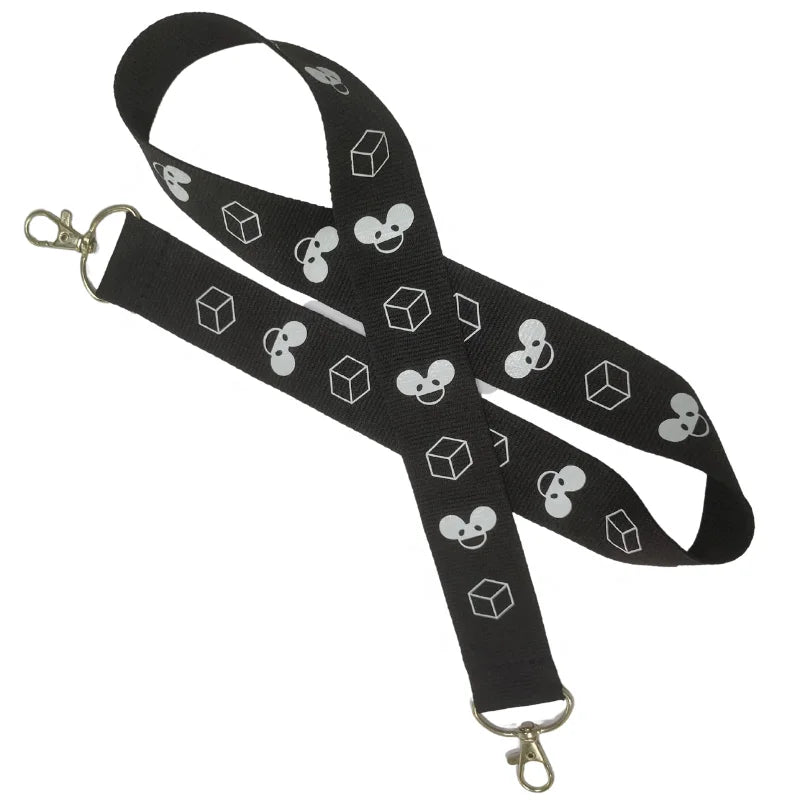 Fashion Lanyard Anime Neck Strap Supplier Mobile Phone Cheap Custom Id Card Holders Monochrome Screen Printing logo Lanyard