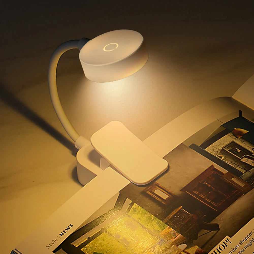 2024 Portable Mini LED Book Lights Connected to Battery-powered European-style Student Reading Lights