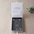 Luxury Printed Marble Hardcover Wedding Invitation Cards with Clear Acrylic Ribbon for Birthday Wedding