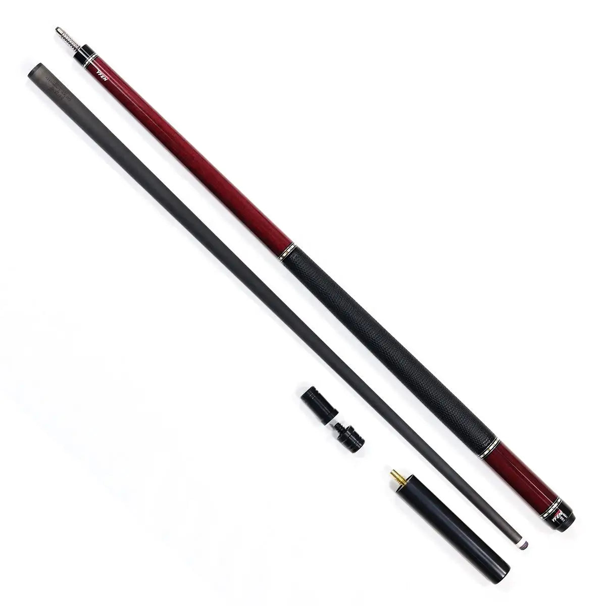 High End Yfen M10 Carbon Fiber Shaft Purple Heart Wood Butt 58" 12.5mm 1/2 Billiard Pool Cue With Extension MegaBDM