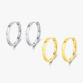 Classic Rhodium Gold Color Ear Buckle Women Fine Jewelry Trendy Minimalist 925 Sterling Silver Smooth Shining CMA Hoop Earrings