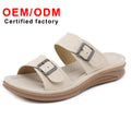 New Luxury Women's Casual Retro Wedge Heel Comfortable Thick Bottom Large Size Lightweight Beach Slippers Fashion Shoes Women