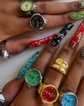Hot Selling Vintage Ring Watch Couple Punk Rings Steel Mini Ring Watches for Women Man