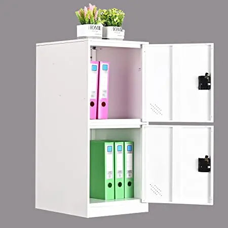MECOLOR Vertical Single Tier Small Locker with Padlock Latche 2 or 3 Compartment Storage for EmployeeHomeOfficeSchoolKids