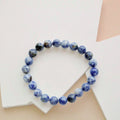 Natural Blue Spot Jasper Beads Reiki Healing Crystals Handmade 8mm Round Beads Stretch Bracelet