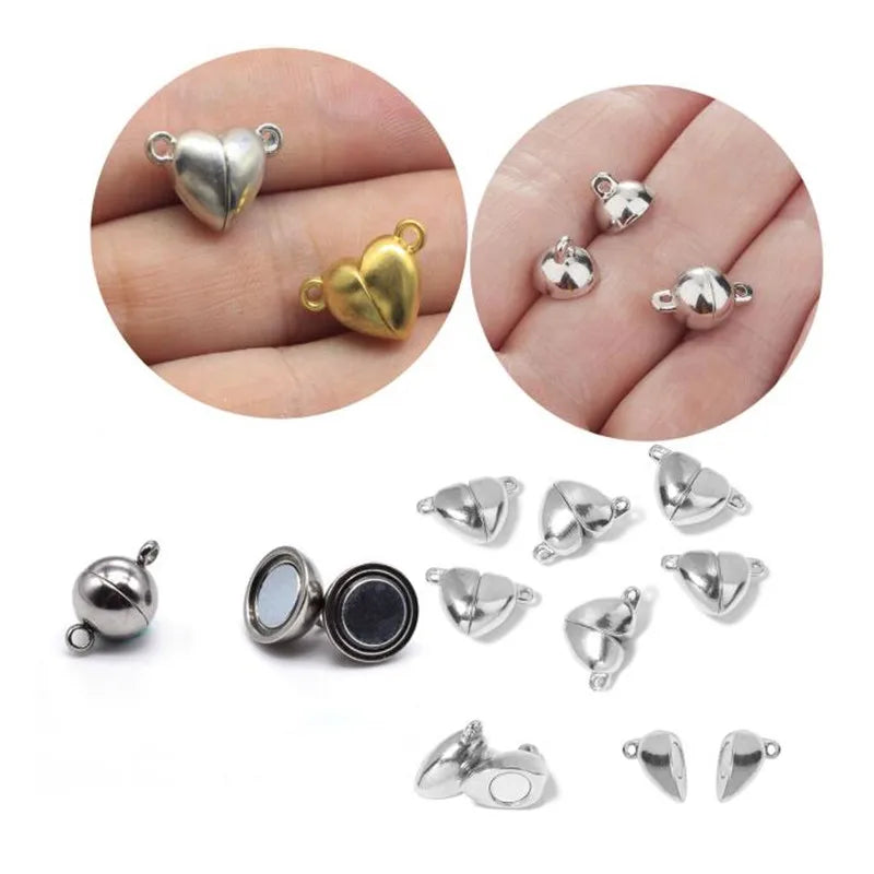 Round Ball Clasp 8mm Colorful Alloy Couple Attraction Ball Clasps for Jewelry Bracelet Clasp Buckle