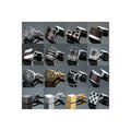 2023 New Arrival Classic Men's Shirt French Cufflinks Wholesale Enamel Vintage Crystal Cube Metal Square Cufflinks for Men Party