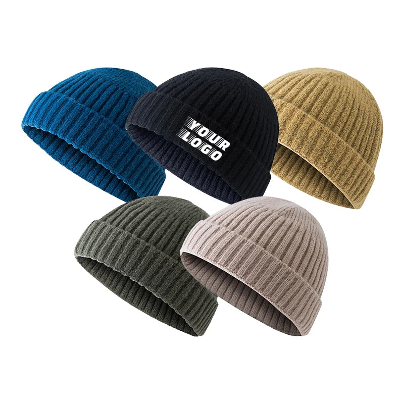 New Design Chaeper Support Embroidery Outdoor Sports Cycling  Vintage Winter Beanie  Pure Hat for Men and Women