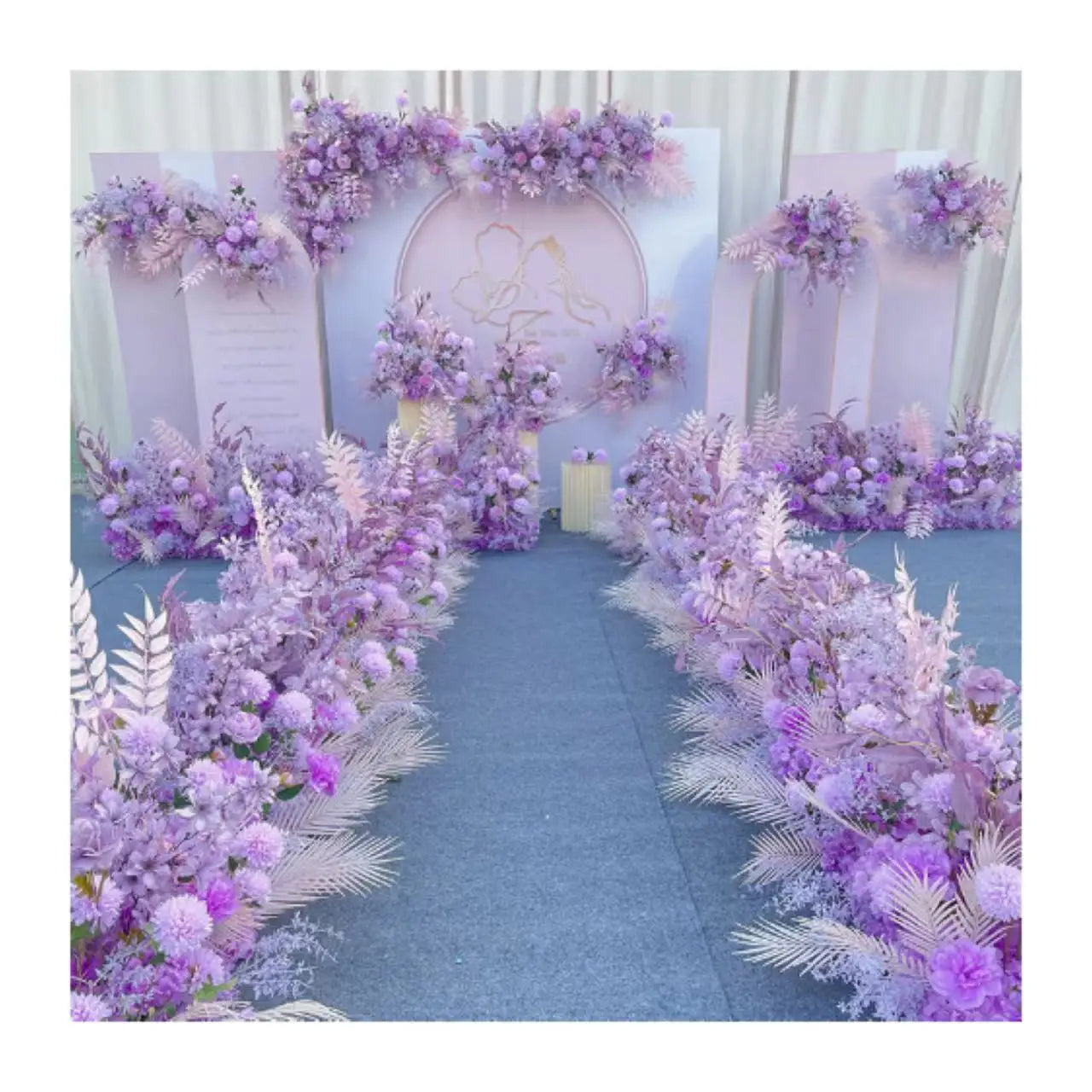 Wholesale Purple Silk Artificial Flowers for Wedding Decor Customized Wedding Garlands & Wreaths Centerpiece Decorations