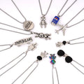 Wholesale Titanium Steel Silver Hip-Hop Punk Retro Retro Compass Animal Bunny Robot Smile Cross Stainless Steel Necklace for Men