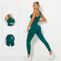 Women's Reversible Printed Yoga Running Trousers Leggings Plus Size Fitness Top Set Sporty Yoga Suit