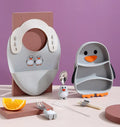 Penguin Dining Toddler ECO Baby Food Grade Kids Children Bpa Free Placemat Eating Tableware Infant Silicone Plate