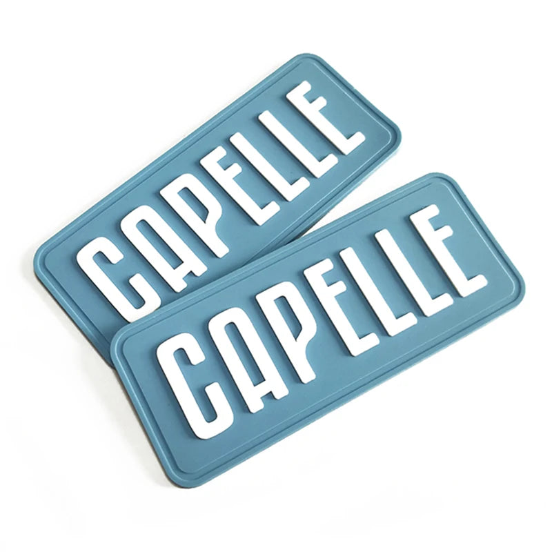 Factory  New Design 3D Silicone Custom Brand Name Logo 3d Soft Pvc Label Rubber Patch Glow in the Dark Soft PVC Rubber Patch