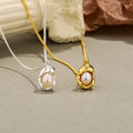 2022 Newest Design 925 Sterling Silver Shell Pearl Pendant Necklace Elegant 925 Silver Necklace for Women