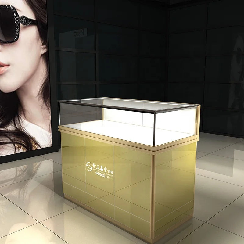 Luxury Top High End Glass Fashion Furniture Lighting case Window Jewelry Display showcase Cabinet Counter for Shop Store
