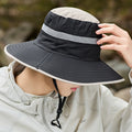 Men's Summer Outdoor Sun Protection Hat with Large Brim Fishing and Mountain Climbing Visor Hat for Daily Use