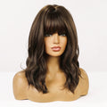 Fluffy Brown Ladies Wig Natural Long Wave Wig Fiber Wig