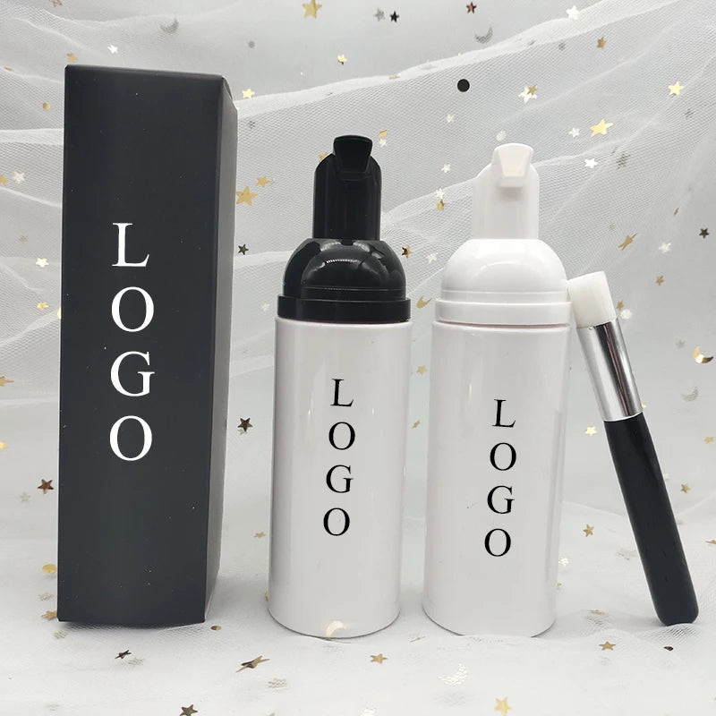 Factory Price Oil Free Large Eyelash Shampoo 30ml 60ml 100ml 200ml and logo New Lash Shampoo Brush