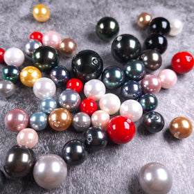 Wholesale 4-16MM Colorful Colors High Quality Half Hole Glass Imitation Shell Beads Round Loose Spacer Beads for Jewelry Making