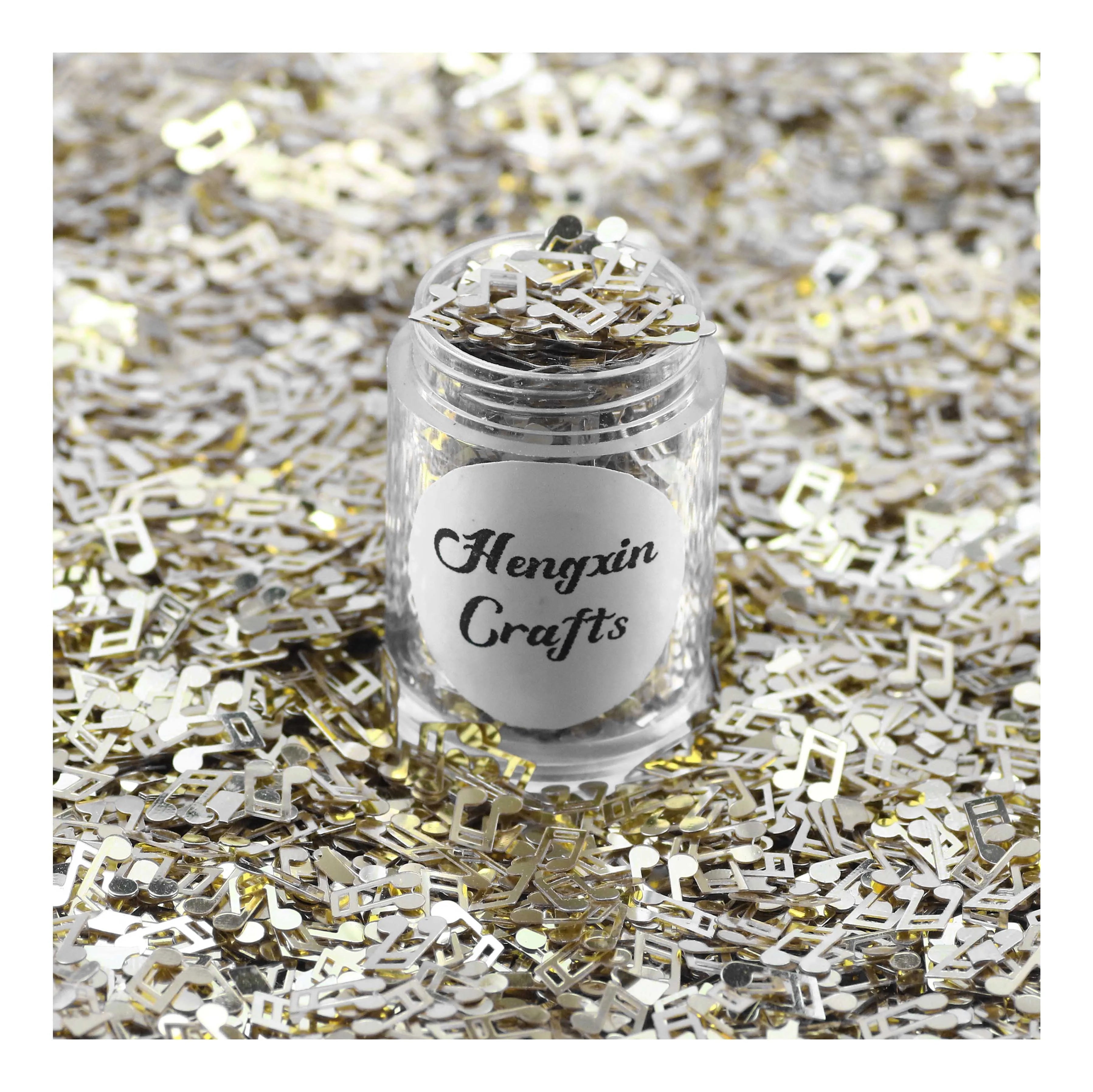 Hengxin Gold Musical Note Sequins Paillette Glitter Crafts for Craft Decorate High-quality Fashion DIY Nail Art