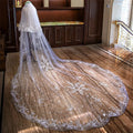 Europe and the United States New Double-layer Lace Long Tail Head Comb Yarn Mori System Petal Cathedral Bridal Headdress