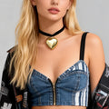 Charms Big Love Heart Pendant Necklace for Women Trendy Elegant Lady Daily Clavicle Chains Accessories Fashion Neck Jewelry Gift