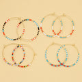Go2BoHo Bohemian Colorful Beads Circle Round Hoop Earrings Gold Hoop Dangle Earrings for Women Vintage Boho Jewelry