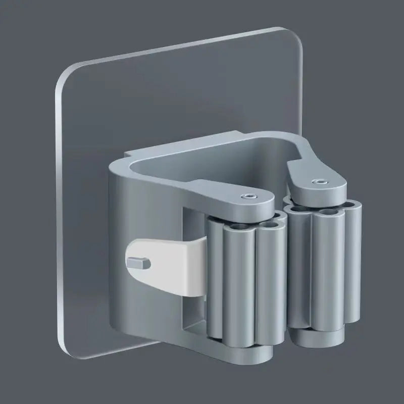 Multi-Functional Wall-Mounted Mop Holder Self-Adhesive Mop and Broom Organizer for Home Kitchen Bathroom Garage MegaBDM