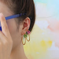 New Arrival Ins Trendy Cute 18k Gold Plated Earrings Fashion Oil Dripping Hoop Enamel Earrings for Women