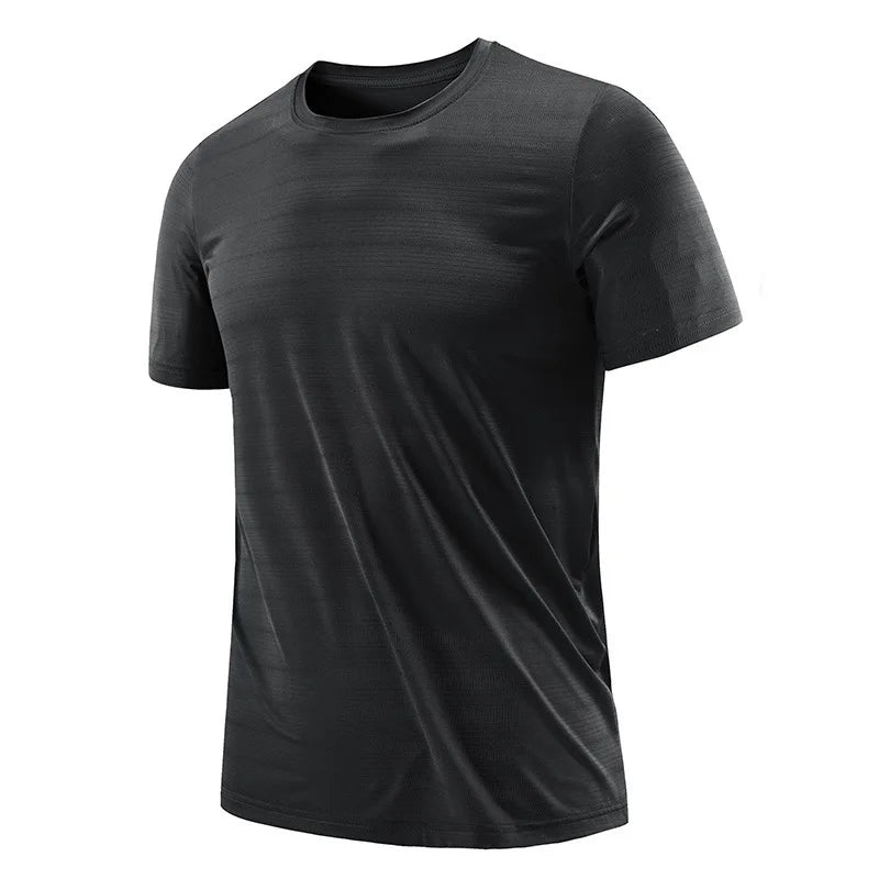 Men's Custom Lightweight Tapered Compression Gym Shirt Quick Drying Polyester Print Pattern for Running Fitness Short Sleeve