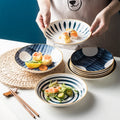 Japanese Tableware Machine Printing Glaze Color Household Ceramic Plate 8 Inch Disk Dish Deep Plate MegaBDM