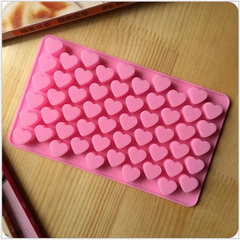 Silicone Diamond Heart Shape Baking Cake Mousses Mold Digital Alphabet Chocolate Mold Hammer Set for Valentine Mini Wooden Party