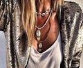 Zooying 2023 Summer Fashion Jewelry Adjustable Beaded Necklace Shell Jewelry Handmade Necklace