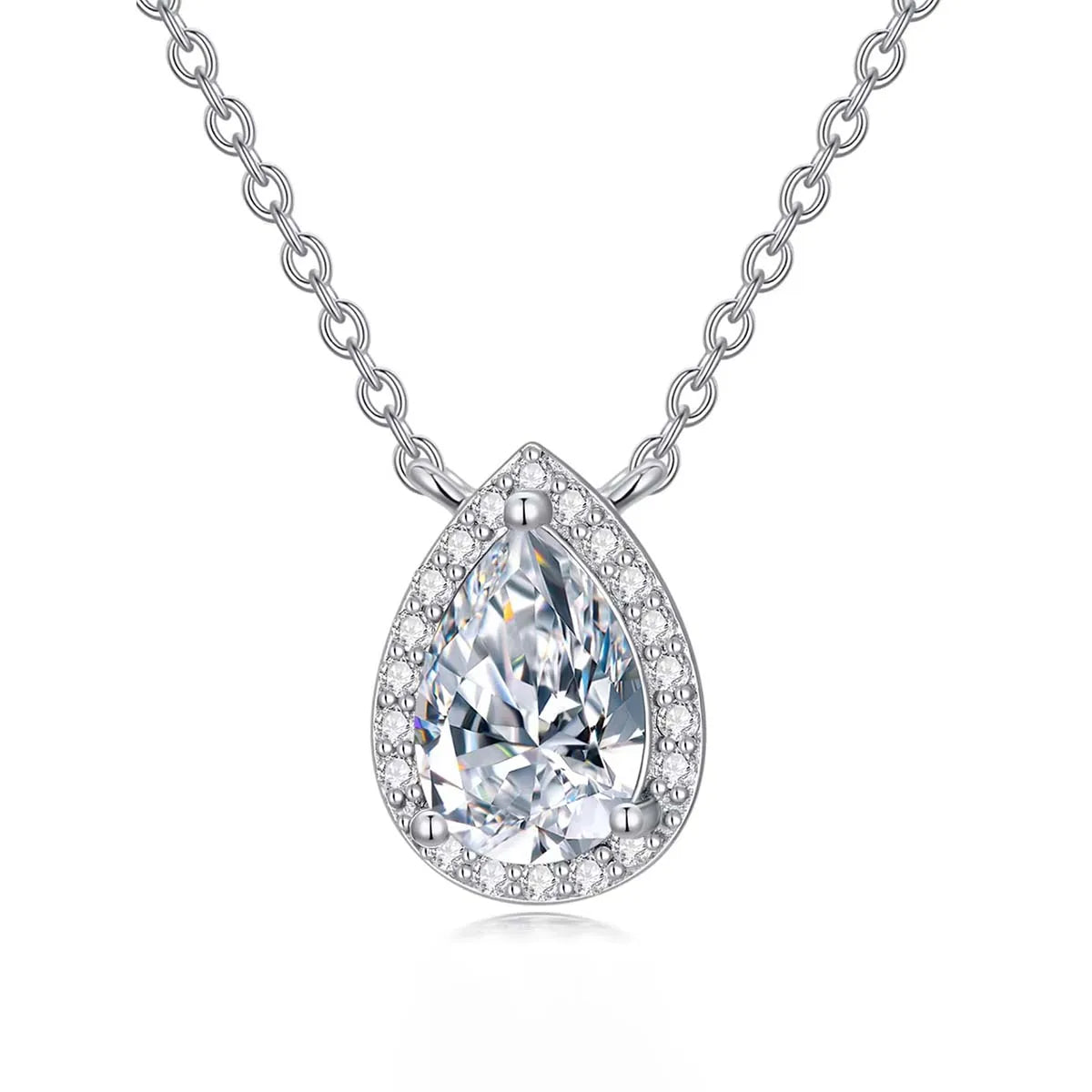GRA Certificate Fashion Moissanite Diamond Jewelry2ct  Water Drop Necklace Real 925 Silver Chain for Women Engagement Wedding