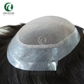 130% Medium Density Men Toupee Fine Mono Base Clear PU Around and 6 Inch Indian Hair