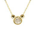 New Arrival 18K Gold Panda Bear Shape Pendant Necklace with Diamond Cute Jewelry for Kids