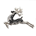 Lovely Zinc Alloy Enamel Rhinestone Deer Shape Brooches Pendant Charm Unisex Jewelry