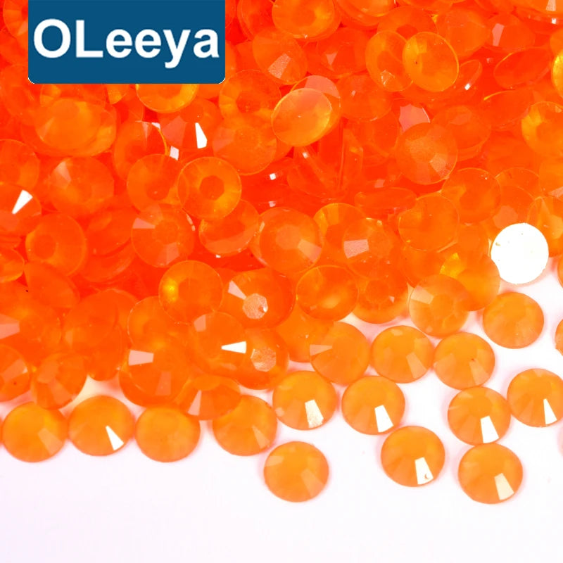Oleeya Bulk Packing 2mm - 6mm Flatback Rhinestone Strass Resin Non Hotfix Rhinestone for Nail Phone Jewelry Decoration