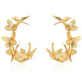 2025 Original Niche Unique Brass Electroplated 18k Gold Butterfly Hoop Earrings for Women Jewelry Customized