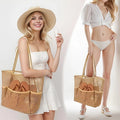 Custom Large Polyester Beach Mesh Tote Bag Casual Tote Bag Women Foldable Shoulder Bag for Beach Picnic Vacation