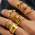 Wholesale Popular Fashionable Jewelry Stainless Steel Zircon Rings Tarnish Free for Women